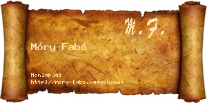 Móry Fabó névjegykártya