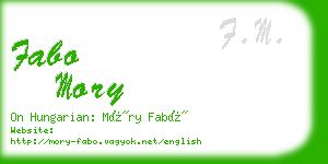 fabo mory business card